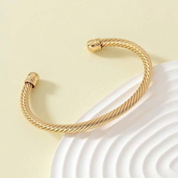 Jewelry - Gold Color Open Cuff Bracelet Adjustable